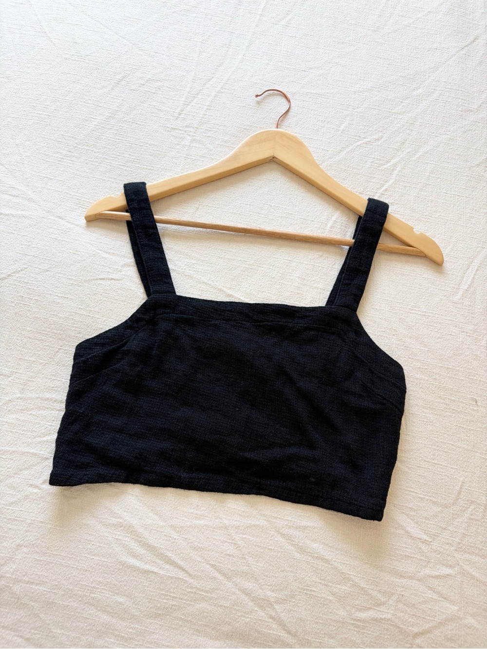Madewell | Black Square-Neck Crop Tank Top